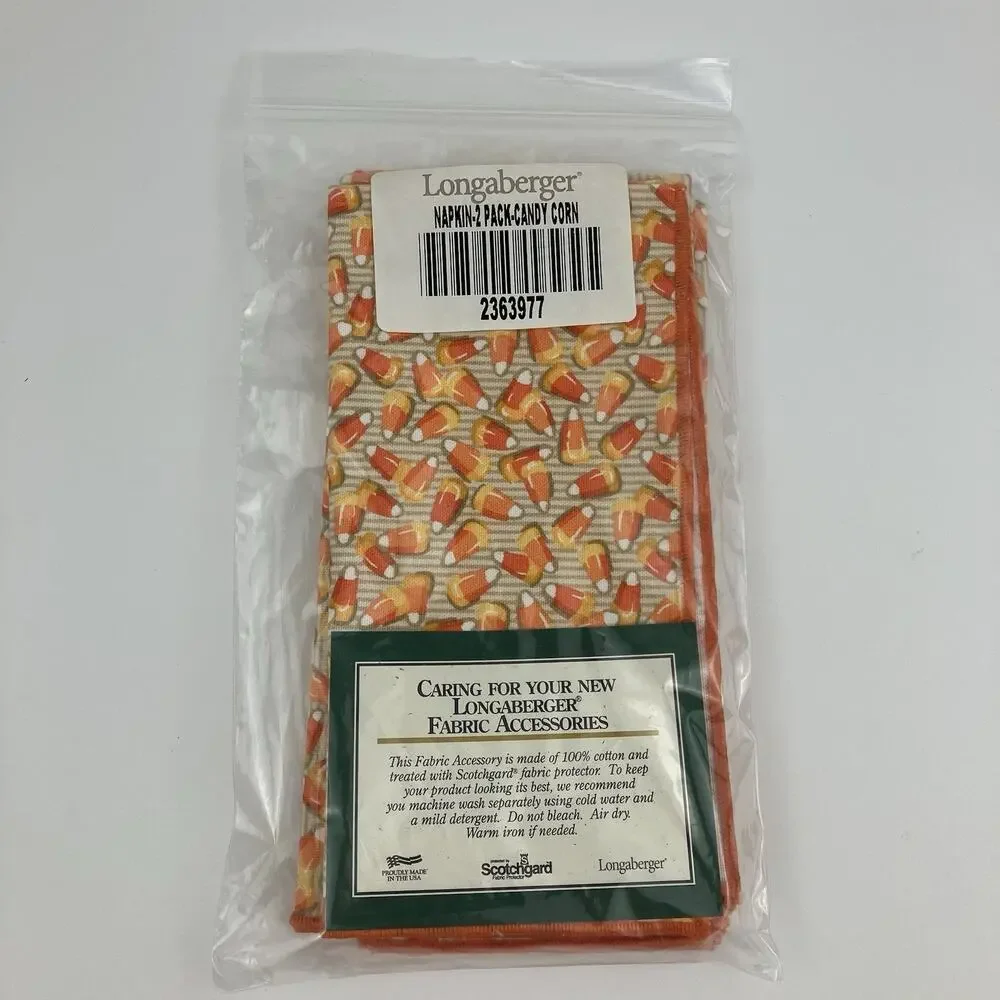 Longaberger Candy Corn Napkins Pack Of 2 | 34x34